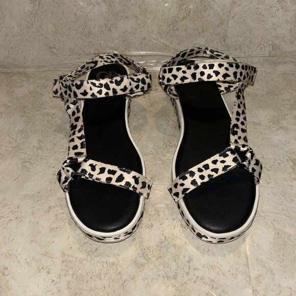 Gianni Bini Animal Print Boho Strappy Ankle Strap Platform Sandals Size 9 - Picture 4 of 7